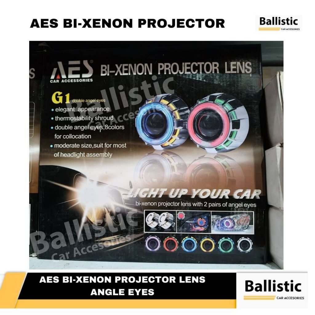 AES BI-XENON  PROJECTOR LENS MODEL ANGLE EYES 2IN1 COLOUR (UNIVERSAL)