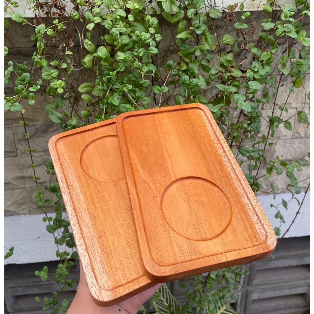 Tatakan gelas / tatakan gelas kayu 20 cm x 12,5 cm