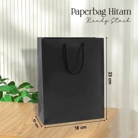 

[12PCS] PAPER BAG POLOS /MOTIF READY STOK –TAS SOUVENIR HAJATAN AESTHETIC – HITAM UK 18x23x10