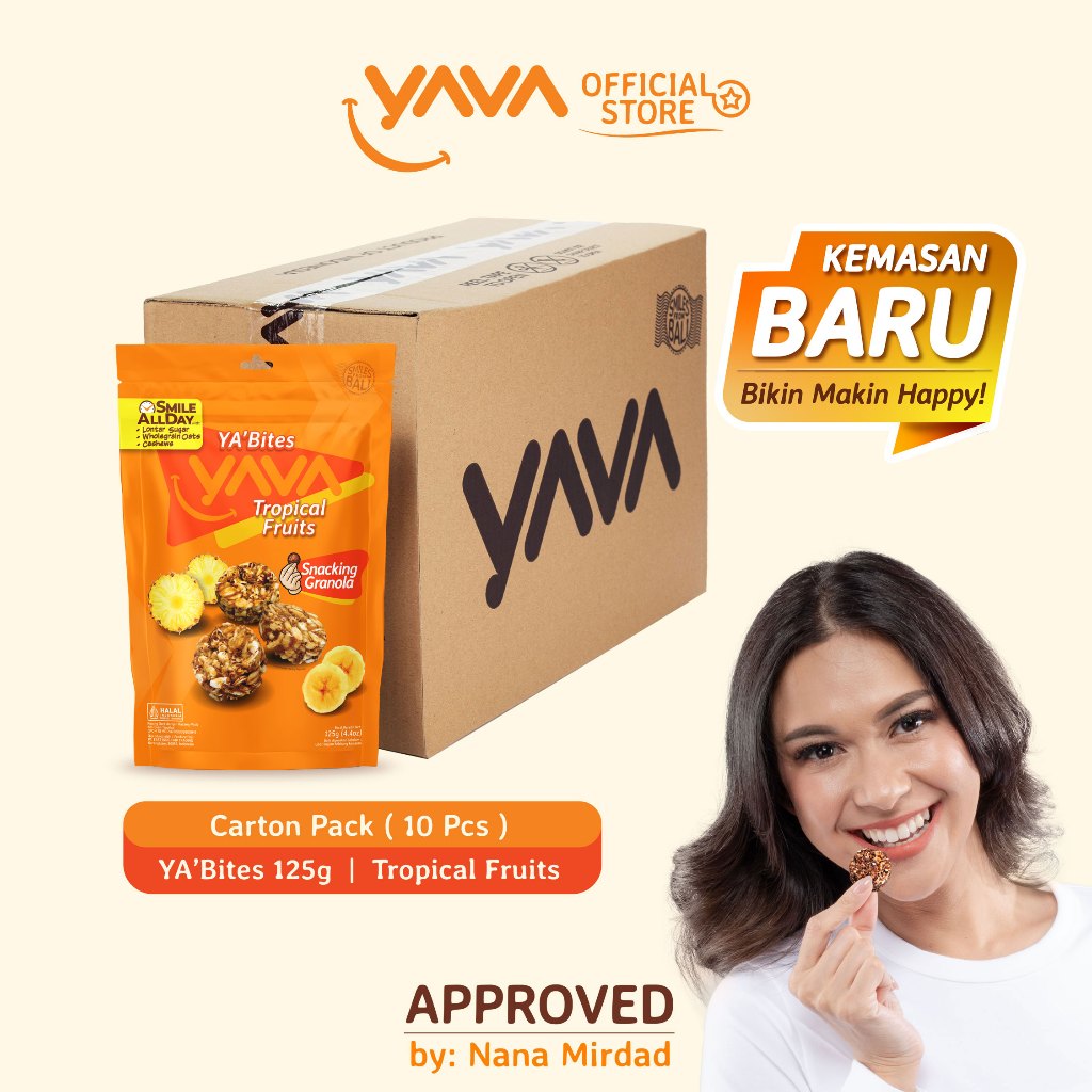 

YAVA Carton Pack YA'Bites Tropical Fruits ( 10 x 125g )