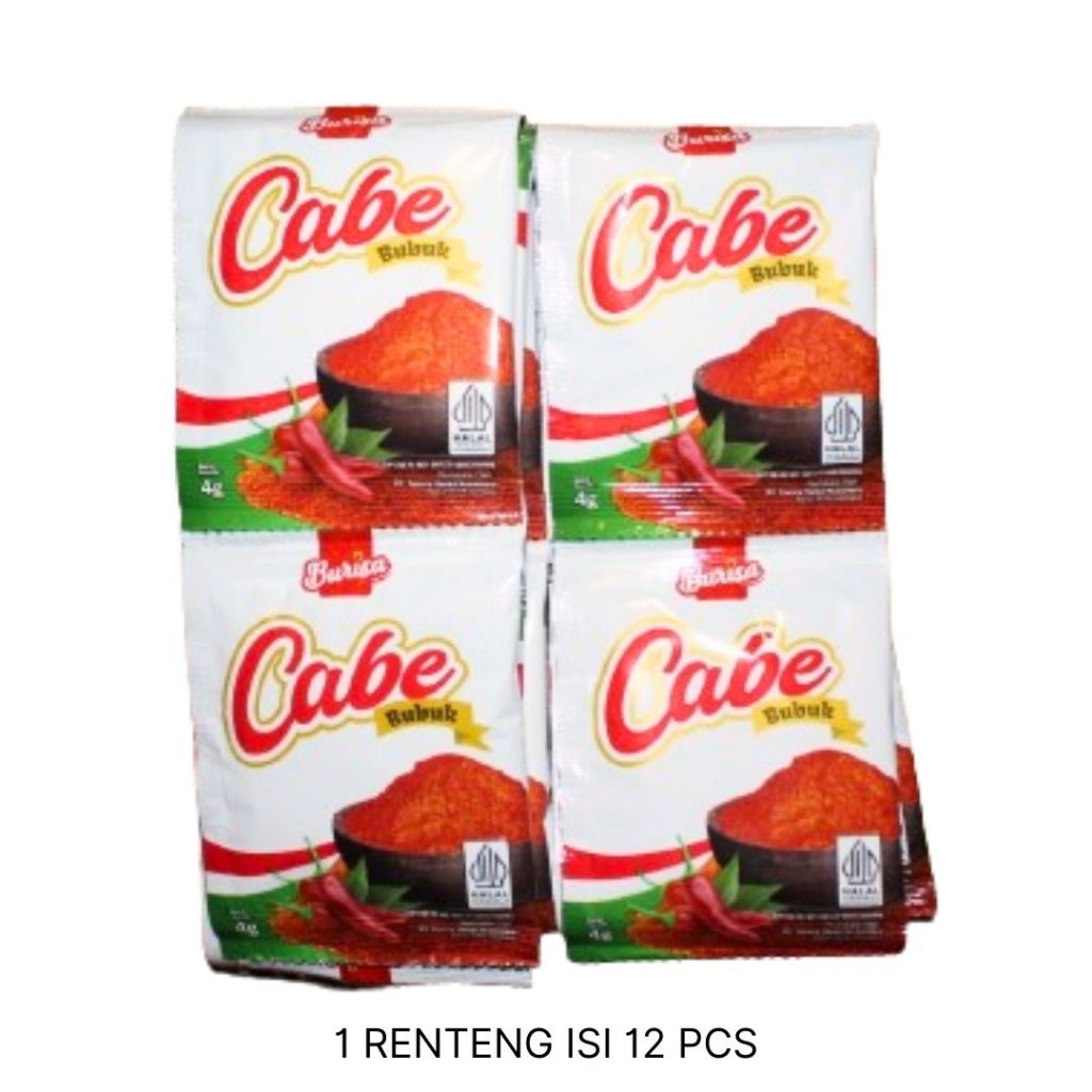 

Burisa Cabe Bubuk 4gr (Renteng isi 12pcs)