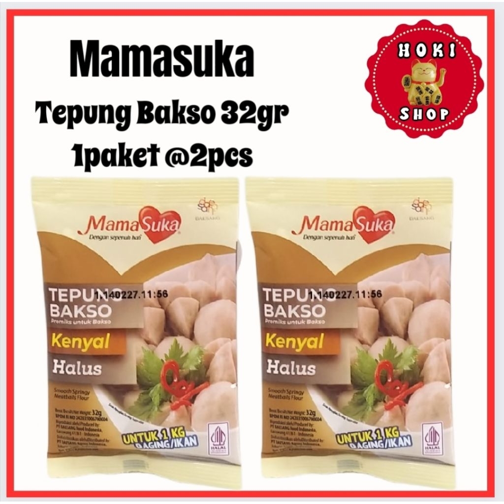 

Mamasuka Tepung Bakso 1paket 2pcs - 1bungkus Untuk 1kg Daging 32gr / Tepung Bakso Kenyal / Tepung Bakso