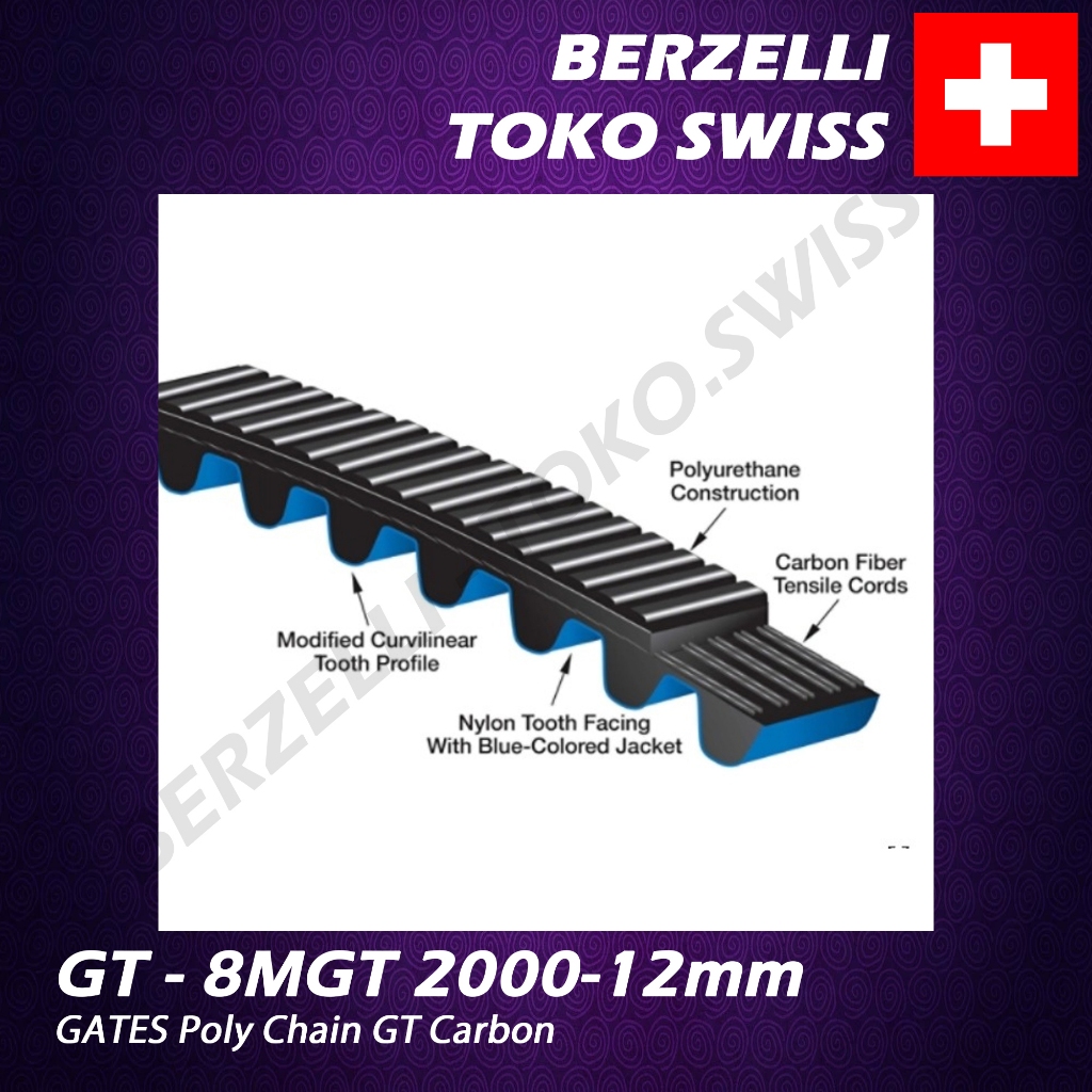 GT – 8MGT 2000-12mm Poly Chain GT Carbon Belt