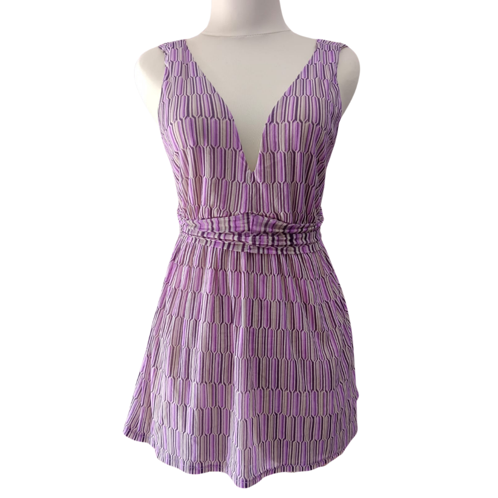 Atasan Wanita Dress Mini Kerah V Neck  Dress Pendek Rayon Viscose Blouse Tanpa Lengan Kerah V Neck