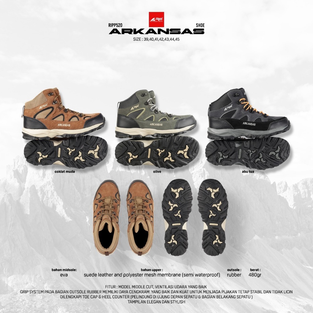 Sepatu Gunung Pria Arkansas Arei Outdoorgear