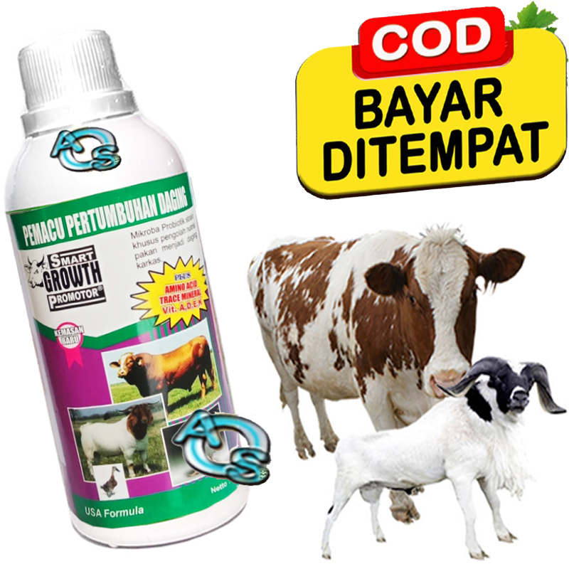Vitamin Nafsu Makan Sapi Kambing Kuda Unggas Penambah Daging Penggemuk Smart Growth Promotor 500 ml