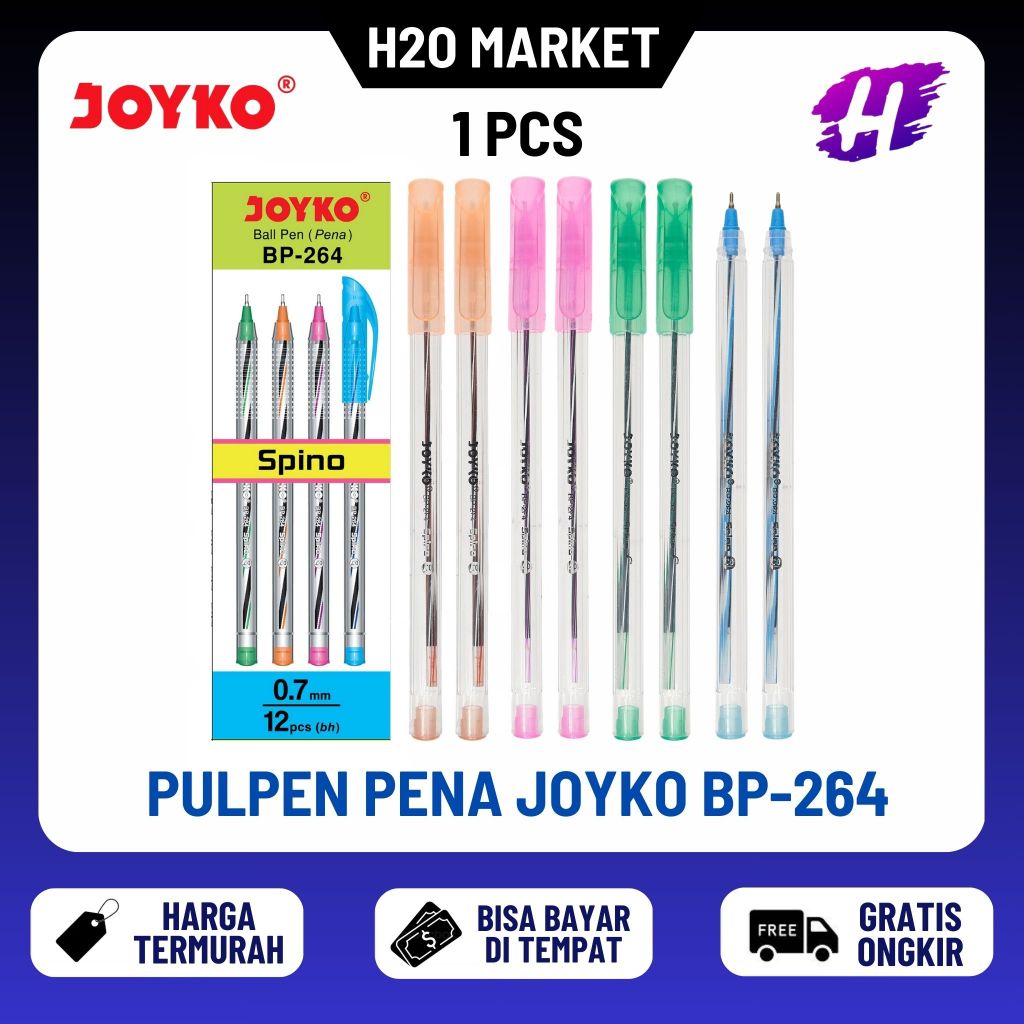 

JOYKO Bolpen JOYKO BP-264 Spino 0.7 Ball Pen Black (1 PCS )