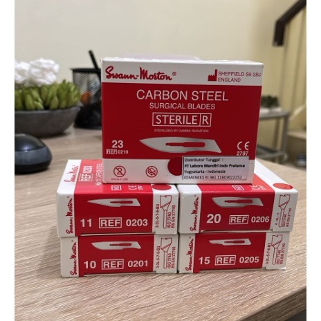 Swann Morton Scalpel Blade / Surgical Blade / Bisturi No 10, 11, 15, 20, 23