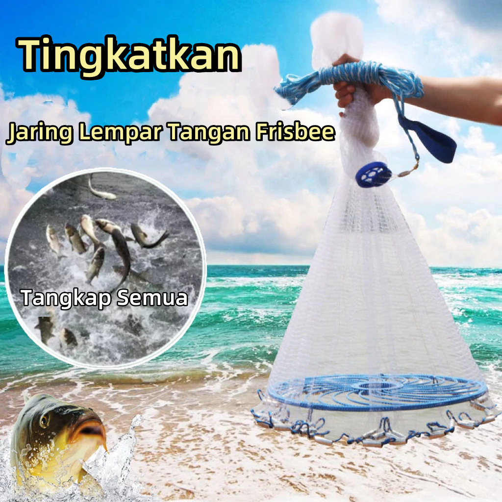 Tersedia Stok Jaring Ikan/Jaring Ikan Lempar Tangan/Jala Ikan/Jala Udang Berbahan Nilon/Jaring Udang