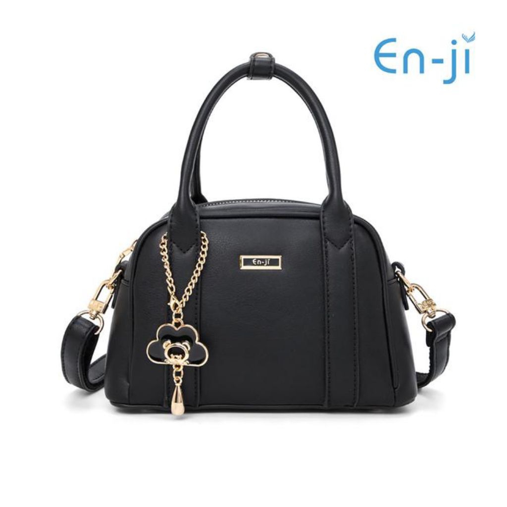 Enji En-ji Musan Handbag Tas Tangan Multi Kompartemen yang luas Black
