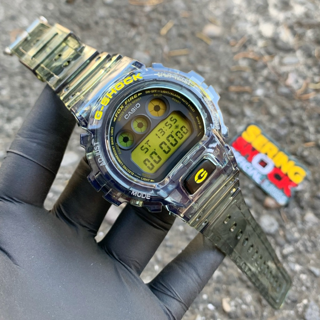 Gshock DW6900 Fox Fire Original Custom Strap Bezel Smoke Clear Casio G Shock DW 6900