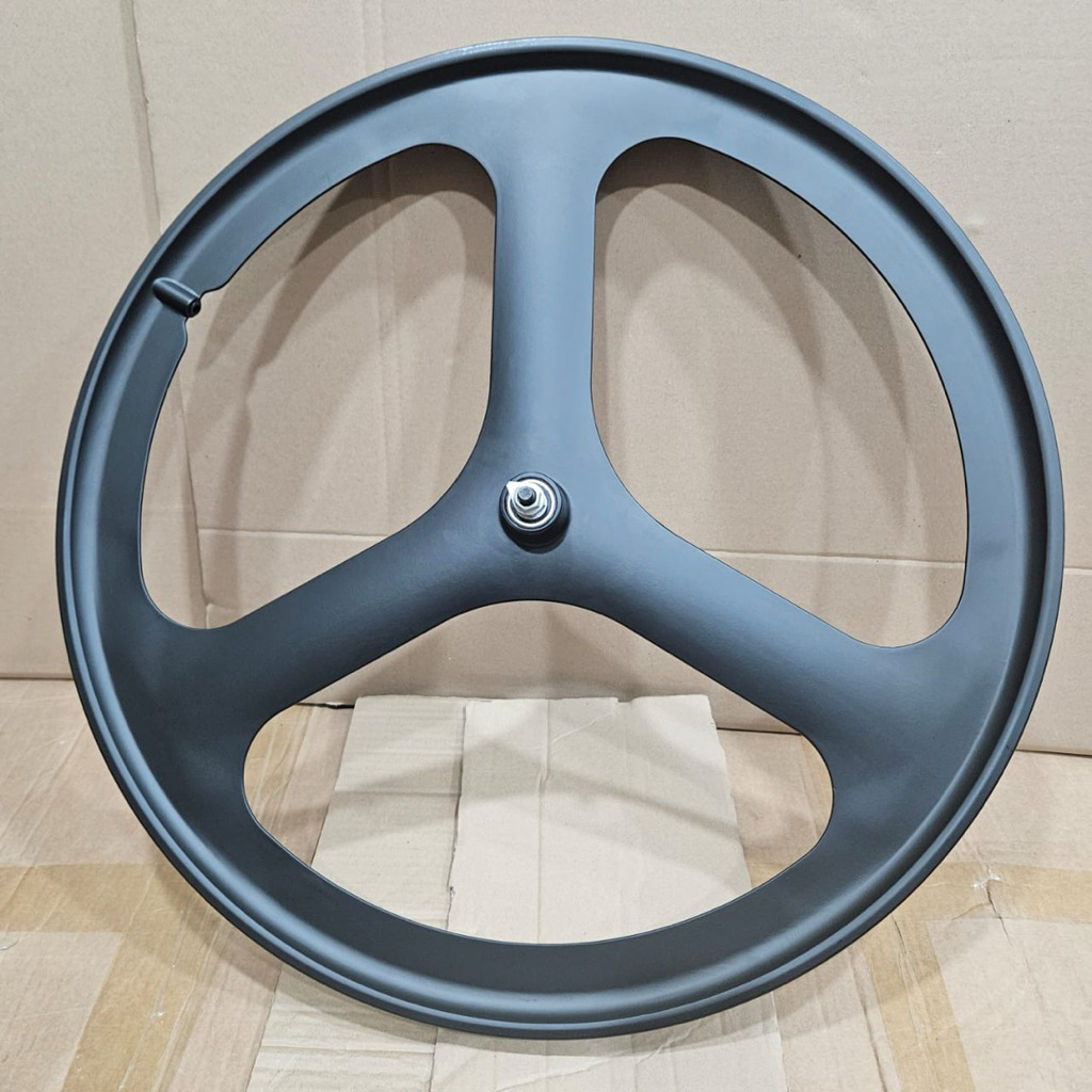 Wheelset Depan MAGNITUDO New Model 3 Spoke 700c Warna Hitam Doff Khusus Fixie