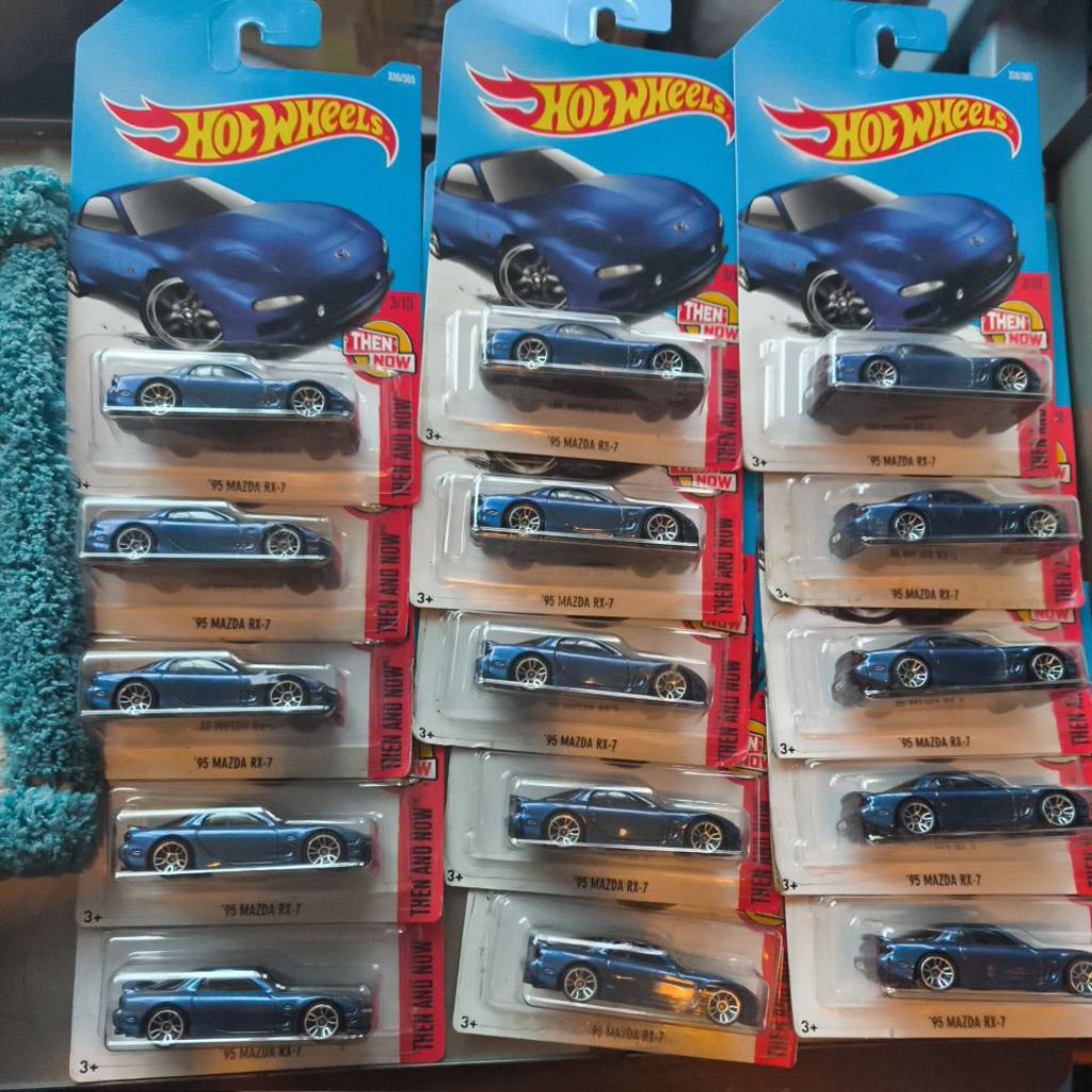 Hot Wheels 95 Mazda RX7 RX 7 FD FD3S Biru Blue Then and now 2016