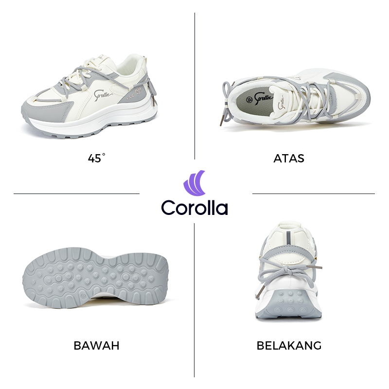 NEW PROMO COROLLA Haze Sepatu wanita abu-abu casual platform tinggi sneakers sekolah COX3323402