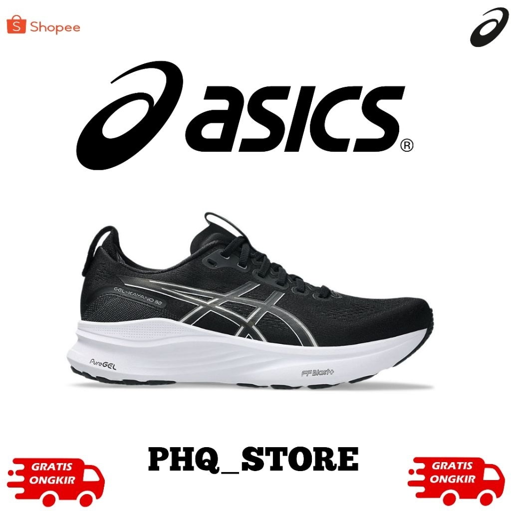 Sepatu Lari Pria Asics Gel Kayano 32 Black White
