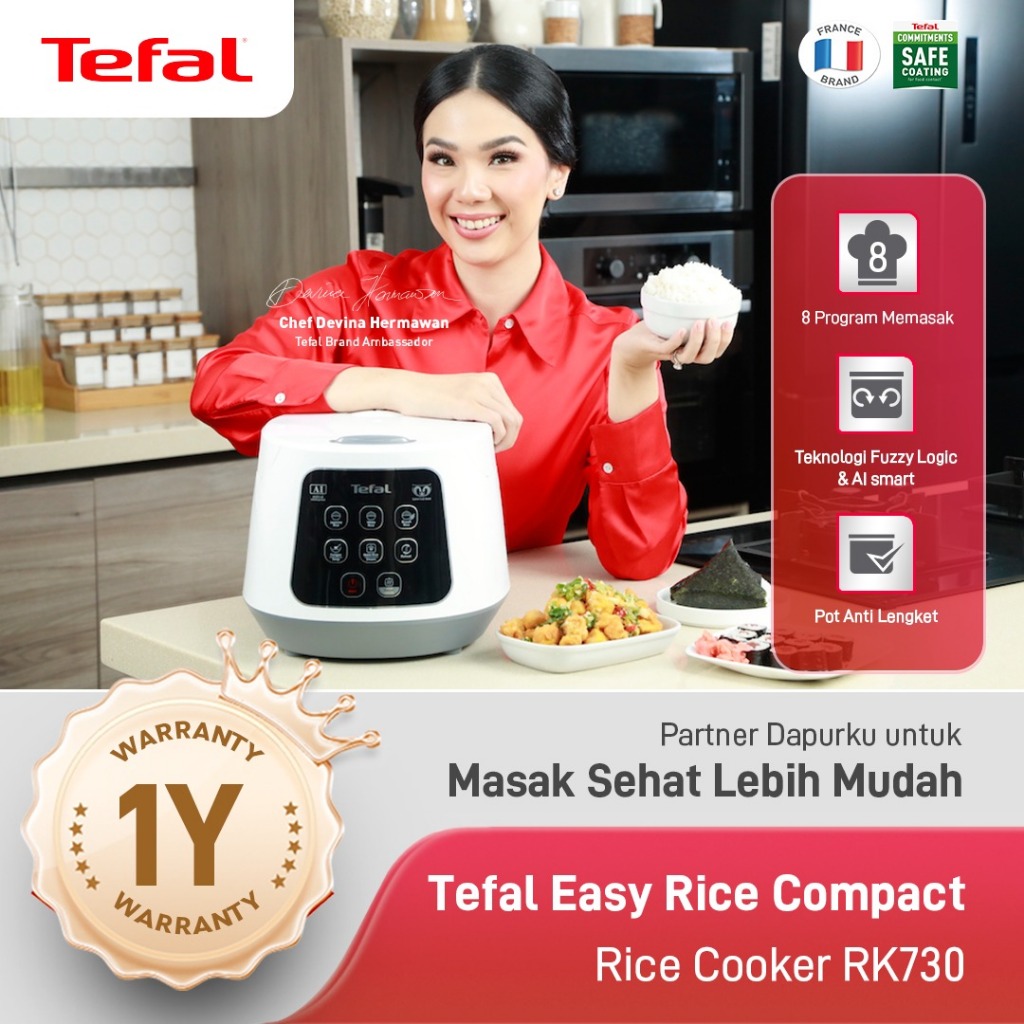 Tefal Rice Cooker 1 Liter Digital Compact RK730 / Penanak Nasi / Magic Com