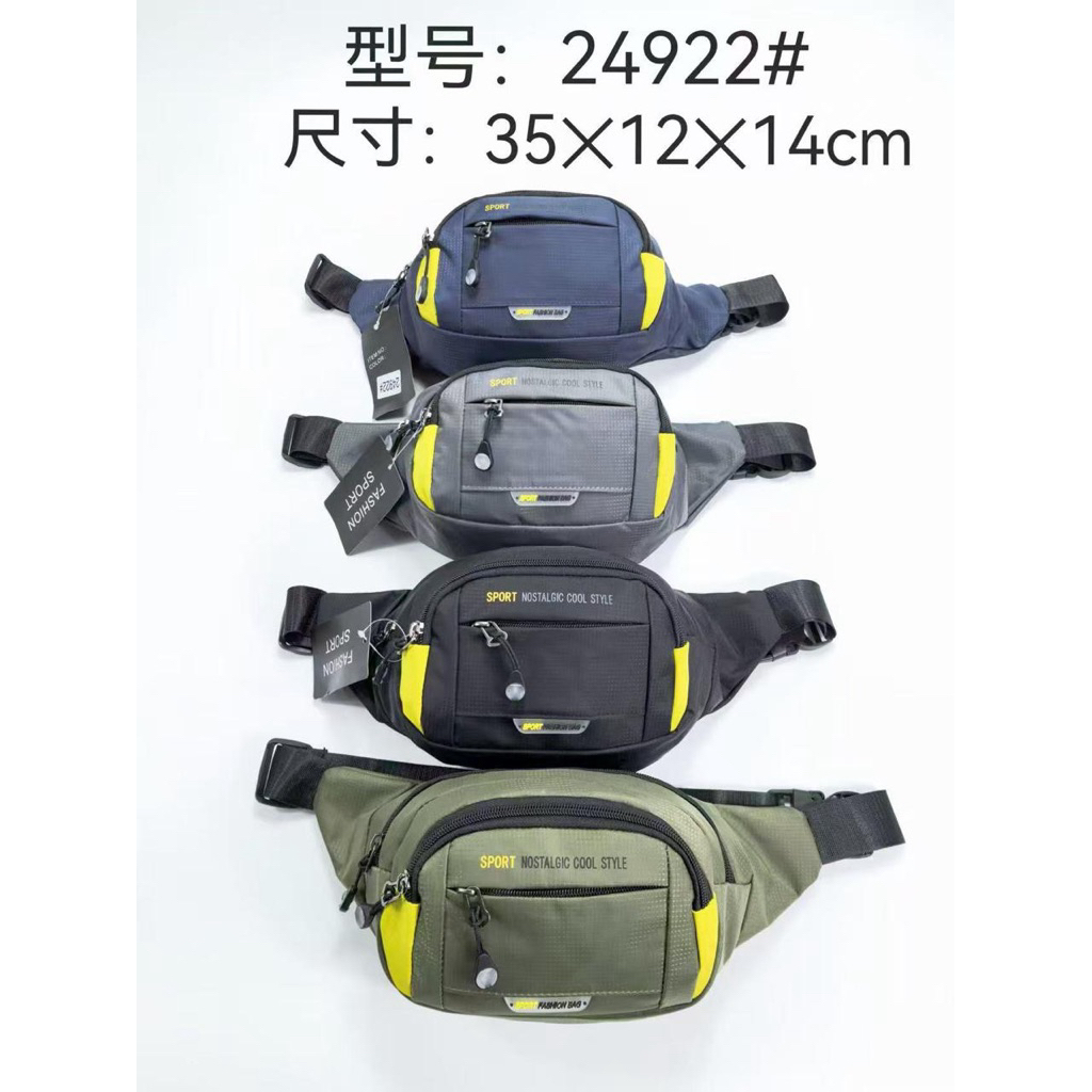 Tas import pria// tali pinggang// bahan parasut tebal halus murah keren// waistbag pria// tas Import