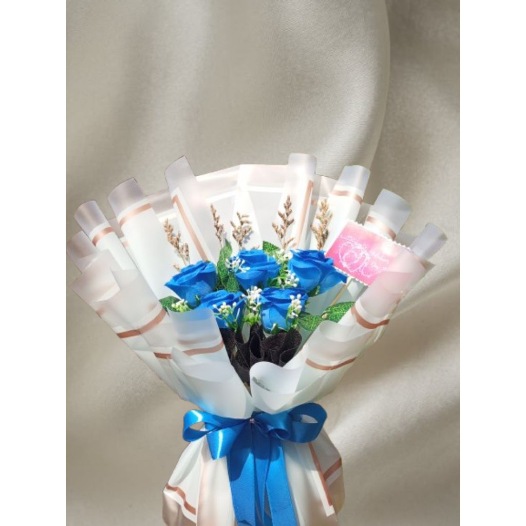 Buket Bunga Mawar Cantik Free Toper & Kartu Ucapan | Kado Wisuda, Ulang Tahun, Anniversary, Hari Gur