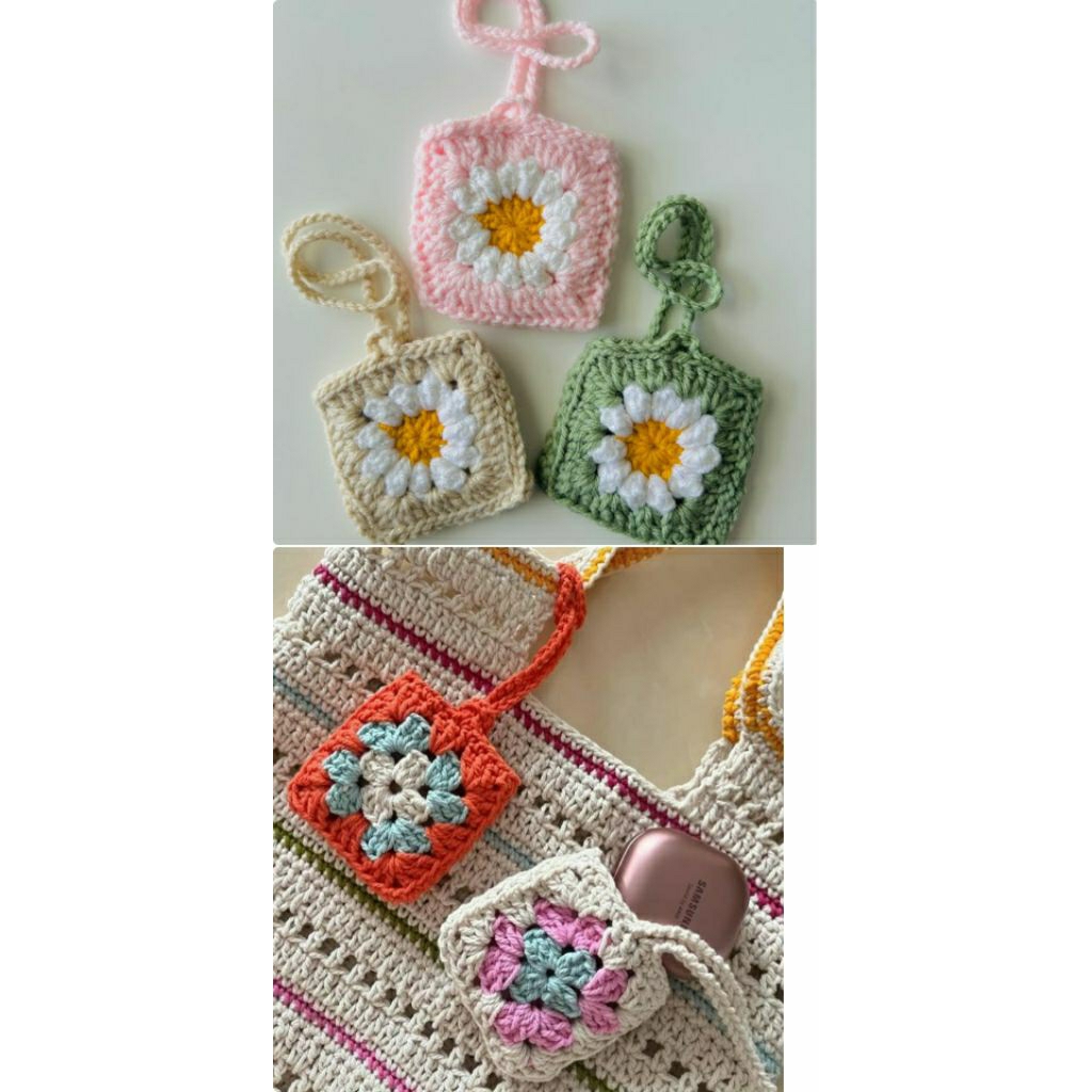 AIRPODS CASE/ AIRPODS CASE RAJUT / POUCH RAJUT / CROCHET POUCH/KEYCHAIN POUCH/CASE AIRPODS RAJUT