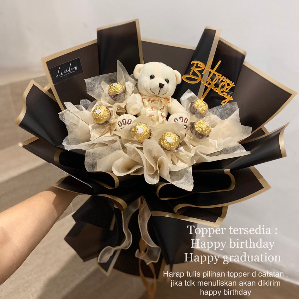 

buket boneka dengan coklat fererro rocher