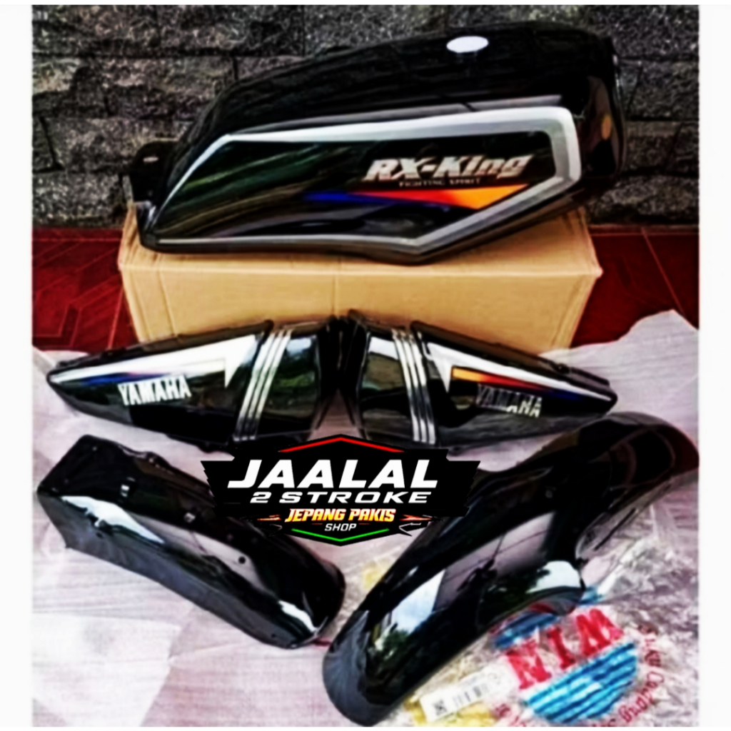 PROMO PAKET COVER BODY YAMAHA RX KING NEW RX K TAHUN 2001 WARNA HITAM HIJAU BOTOL SILVER FULL SET TA