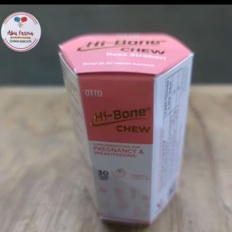 Hibone Chew Strawberry @30, / Hi-Bone / Hi Bone Suplemen vitamin dan Kesehatan Tulang
