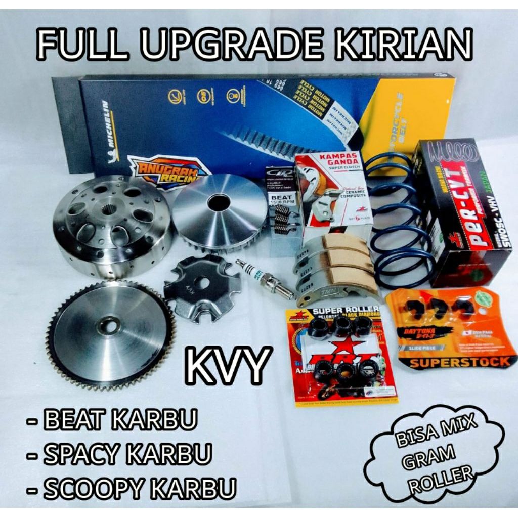FULL UPGRADE CVT KIRIAN ANTI GREDEK KODE KVY BEAT KARBU SCOOPY KARBU SPACY KARBU MANGKOK GANDA CUSTO