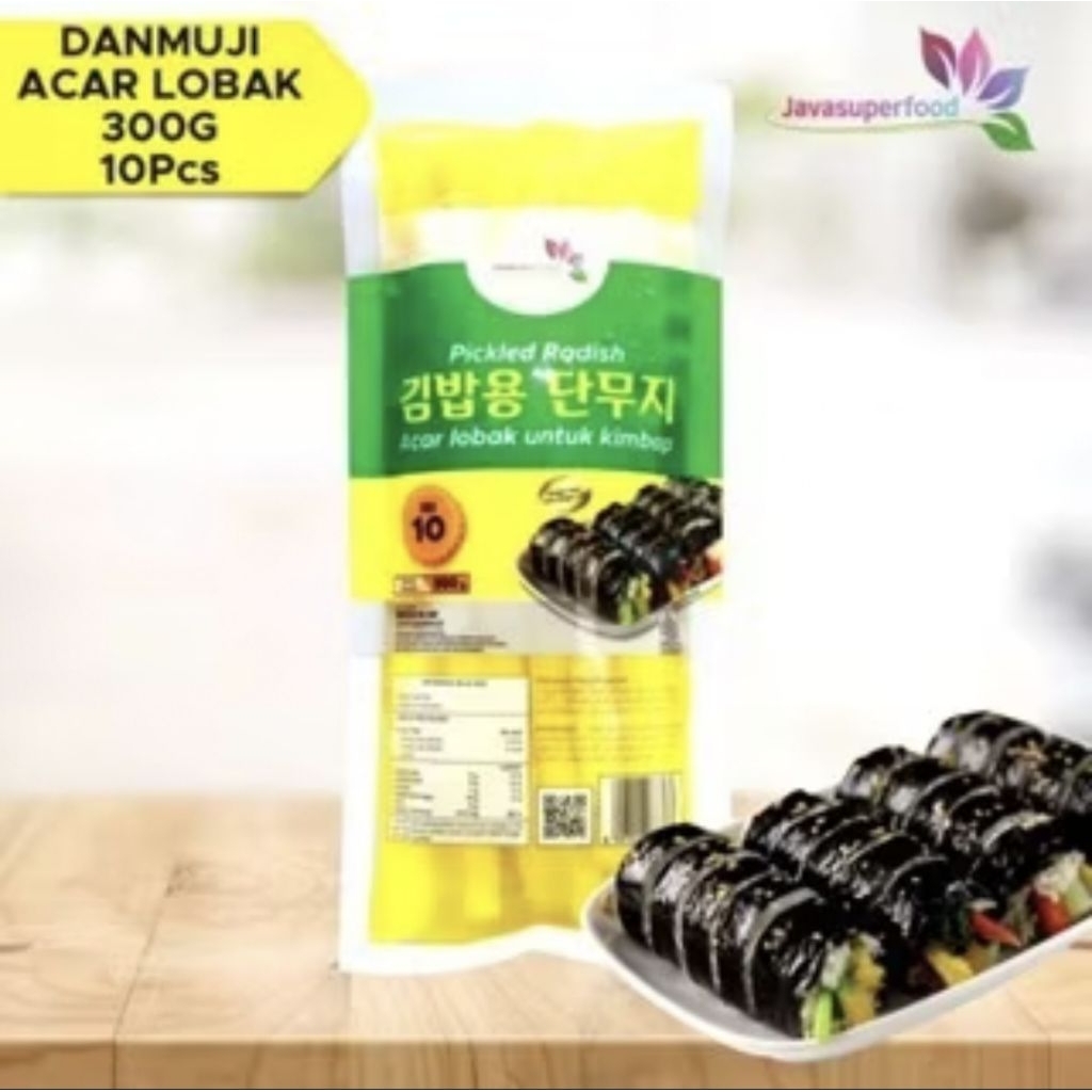 

Danmuji Panjang Kimbab Acar Lobak Kuning Korea 300 gram isi 10 potong Halal