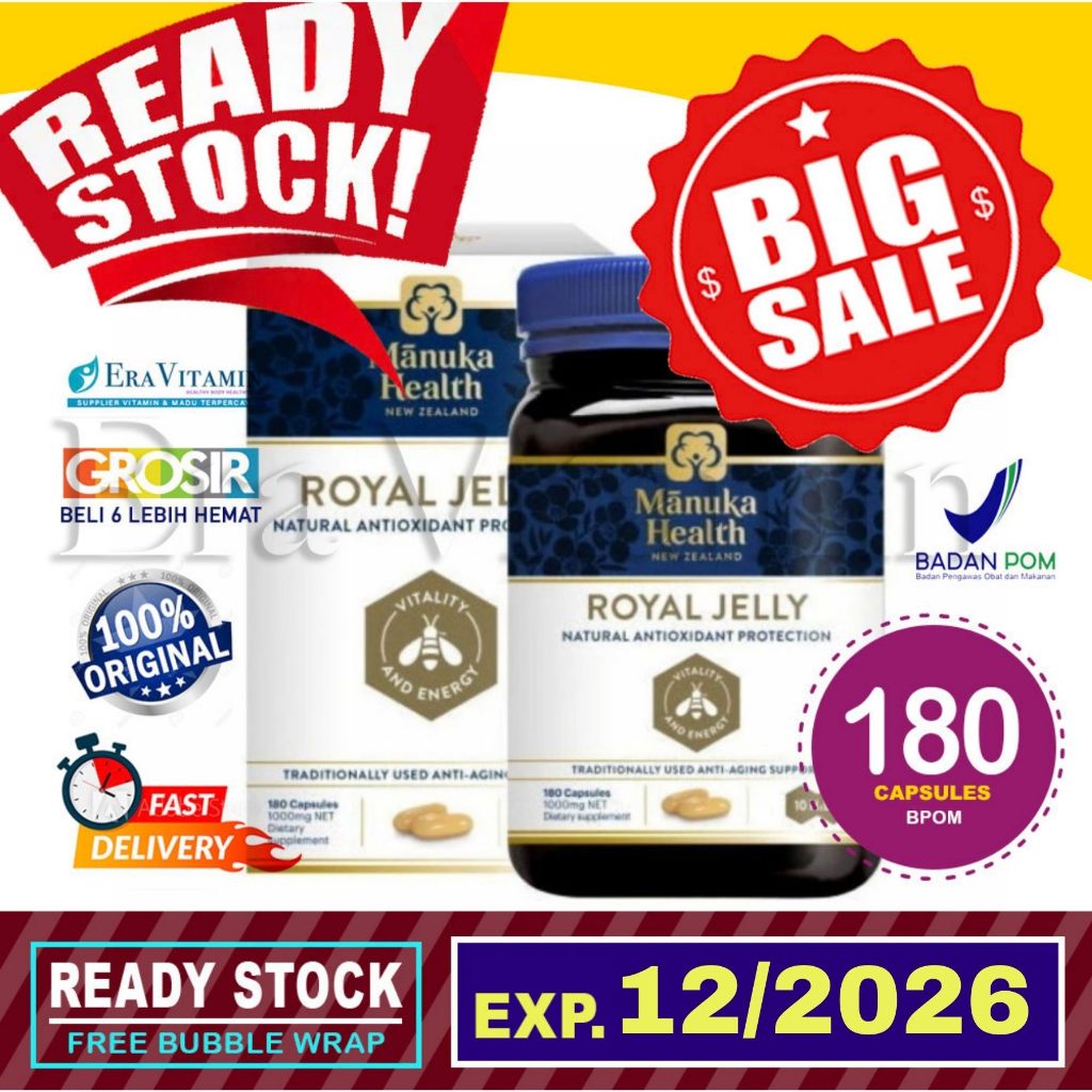

Royal Jelly Capsule (10hda) Manuka Health 180 capsules