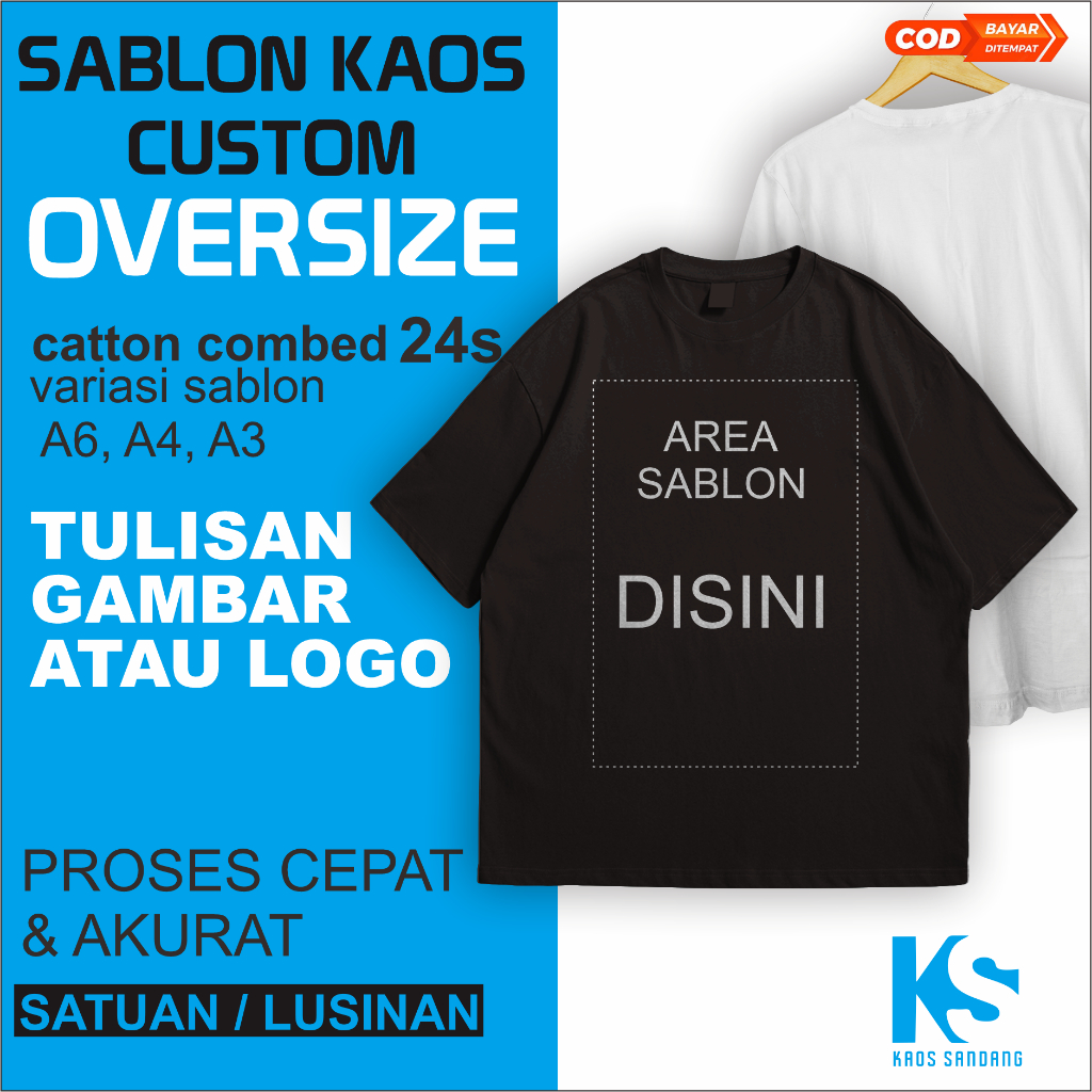 KS  Kaos Sablon Custom | Kaos Oversize Wanita | Kaos Oversize Pria | Kaos Custom