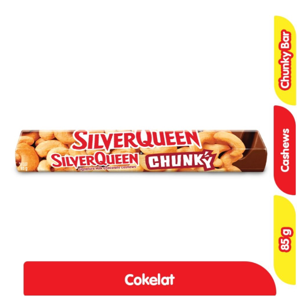 

SilverQueen Chunky Bar Cashew 85g - Cokelat SilverQueen Cashew