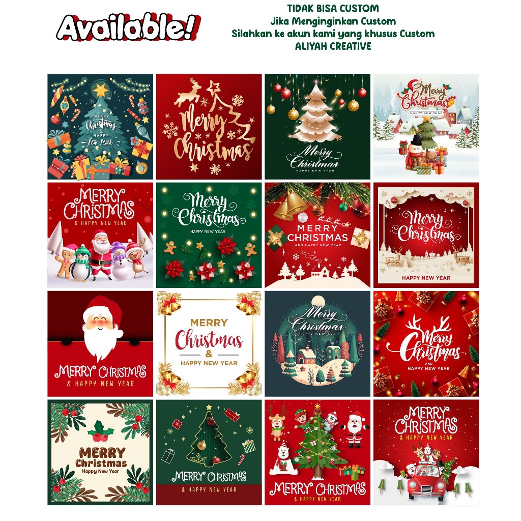 

Stiker Hampers Natal Merry Christmas Kotak TERBARU 2025