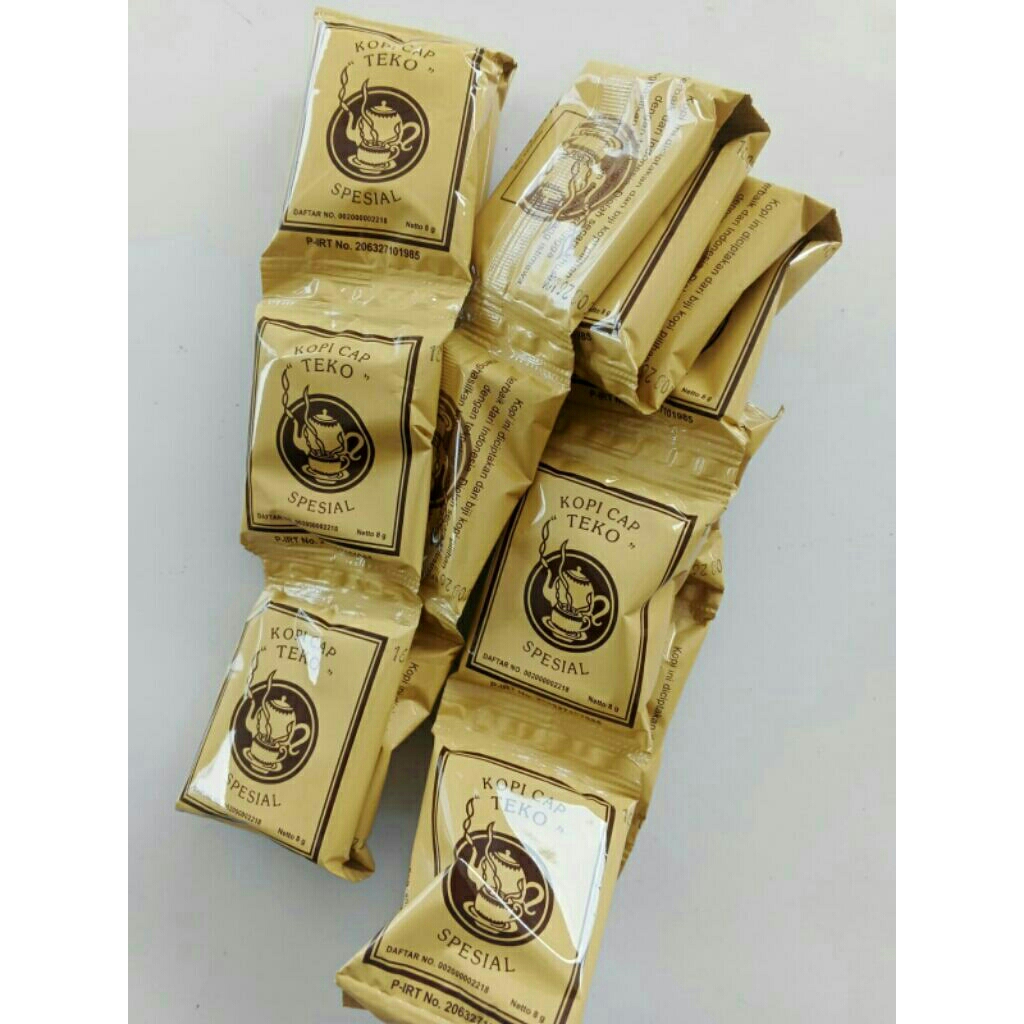

Kopi Cap teko Spesial kemasan Plastik tanpa gula 1 renceng (isi 15 sachet)