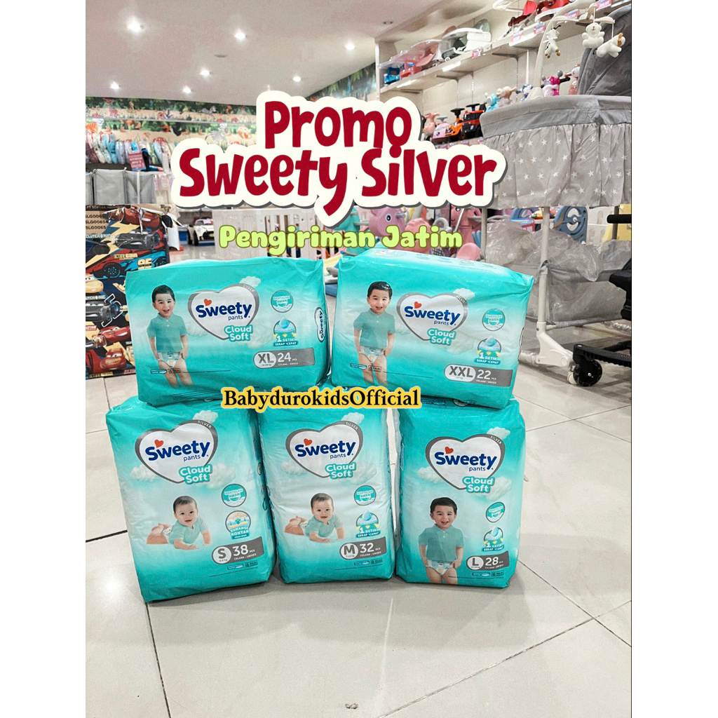 Sweety Silver Pants NB 20/NB40/S 32/ M 32/ L28 /XL 26 / XXL 24 Popok Bayi