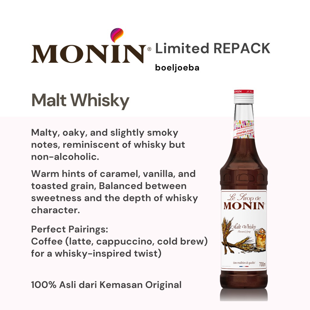 

Monin - Malt Whisky Syrup Repack [30] g / Limited Repack!