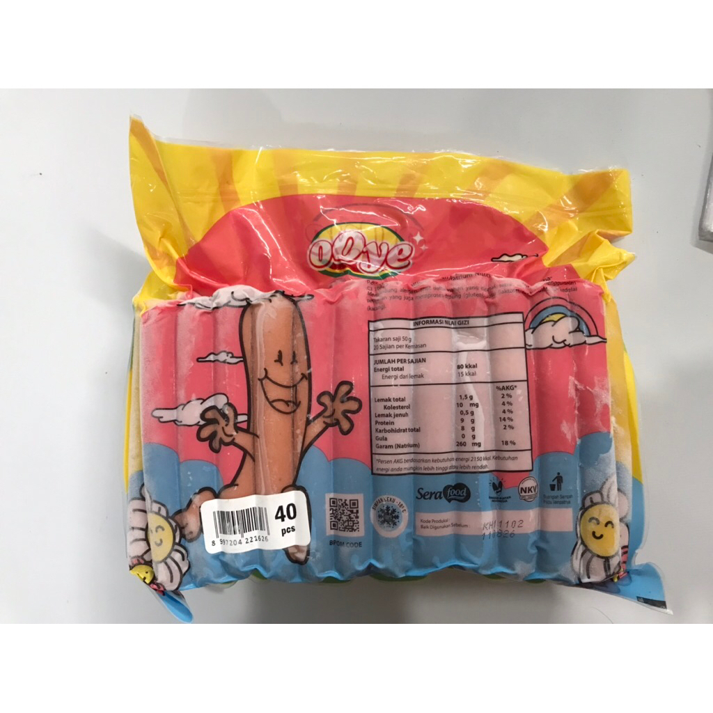 Ooye Sosis Ayam 1 kg Isi 40 pcs