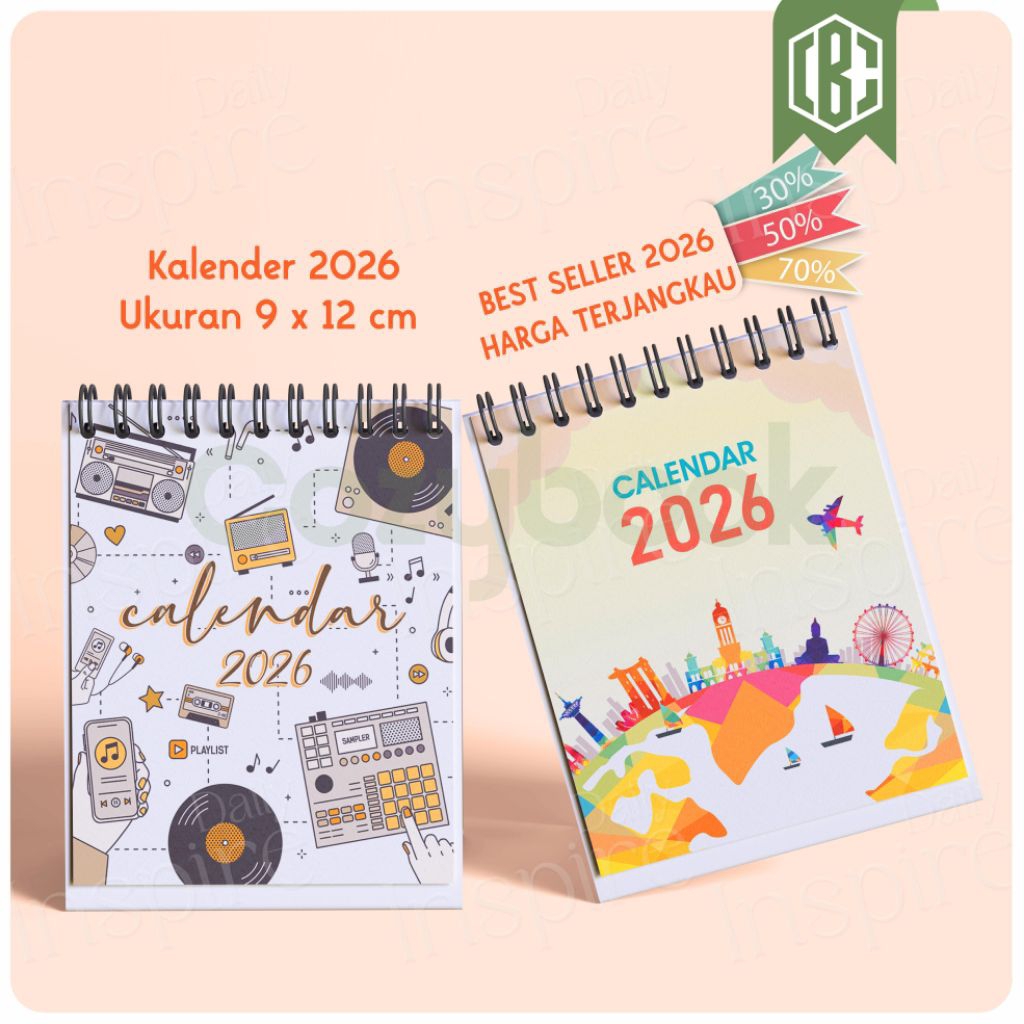 

Kalender Mini 2026 Meja / Kantor – Ring Spiral Portable Aesthetic