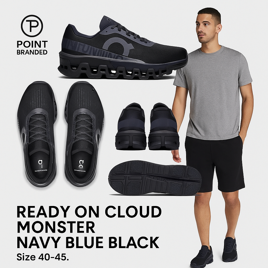 Sepatu Running Pria Sport Sneakers Cloud Style Import Premium – Warna Navy Black Size 40-45