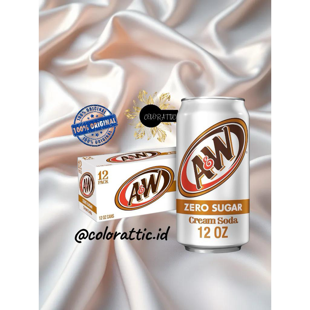 

A&W Cream Soda Zero Sugar, 12 fl oz can - From USA