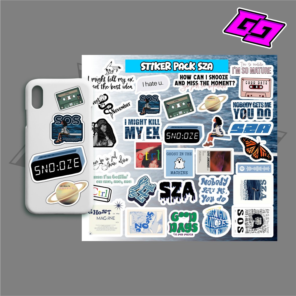 

STIKER PACK SZA ISI 32PCS SUDAH DICUTTING TINGGAL TEMPEL