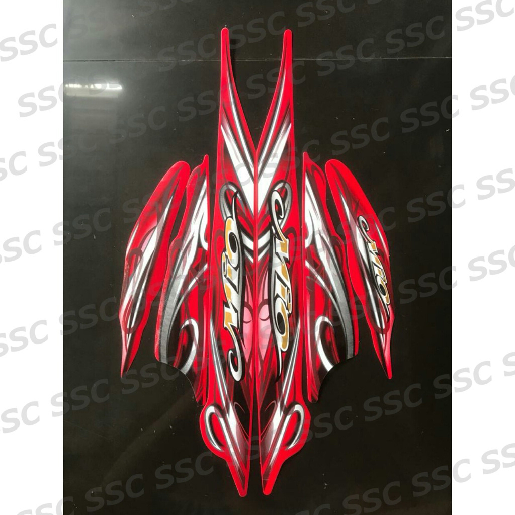 STRIPING STIKER MIO SMILE 2010 MERAH