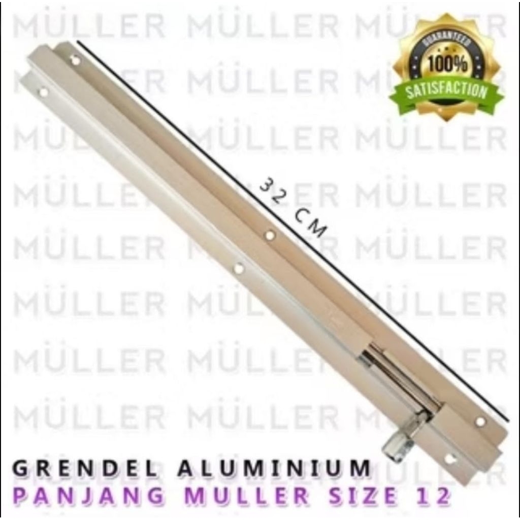 Grendel pintu MULLER / Grendel slot Aluminium 12" inch