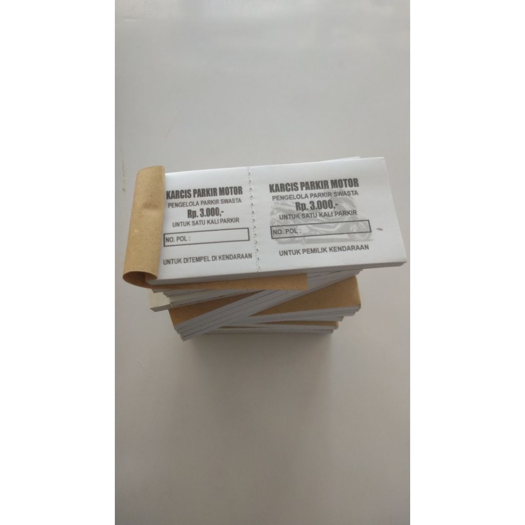 KARCIS PARKIR MOTOR Rp 3000