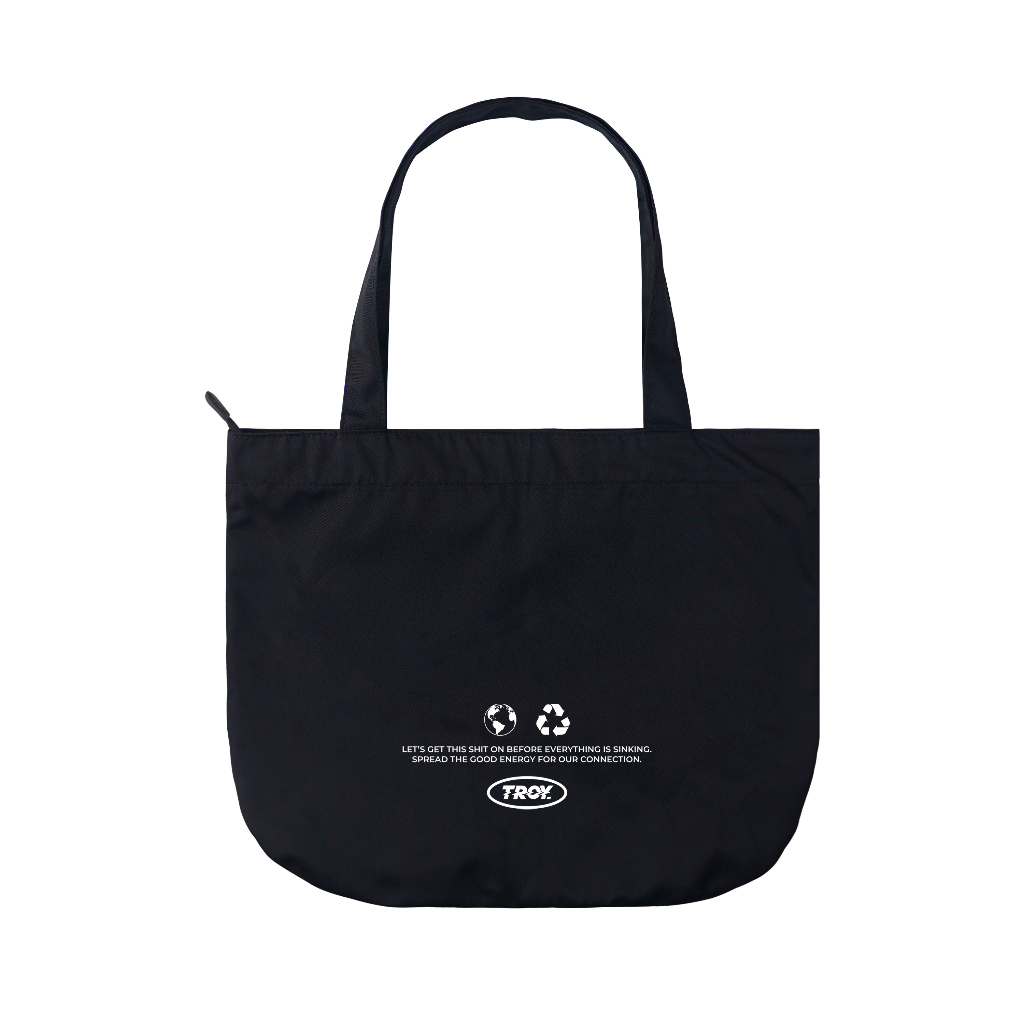 Troy Company Totebag Black Line - Tas Tote bag Hitam TB 3291