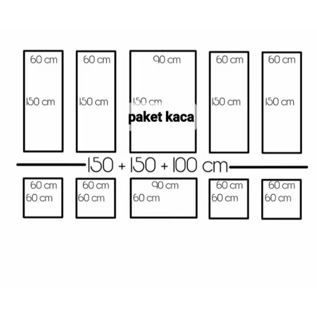 Paket Lengkap 3M x 4M Kaca Cermin & Wall Moulding