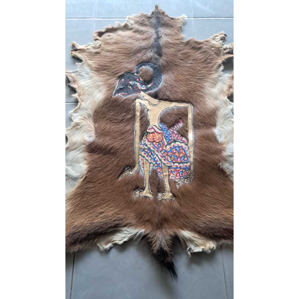 Lukisan Wayang Arjuna / Wayang Arjuno Kulit Kambing Full Body