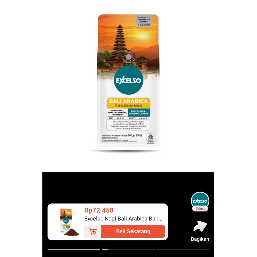 

Excelso kopi bali arabica