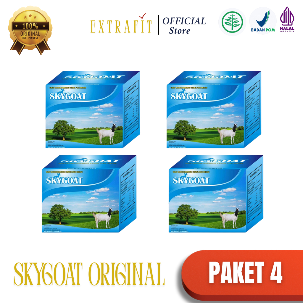

PAKET 4 BOX Susu Kambing Etawa Skygoat Rasa Original Perbox Isi 10 Sachet