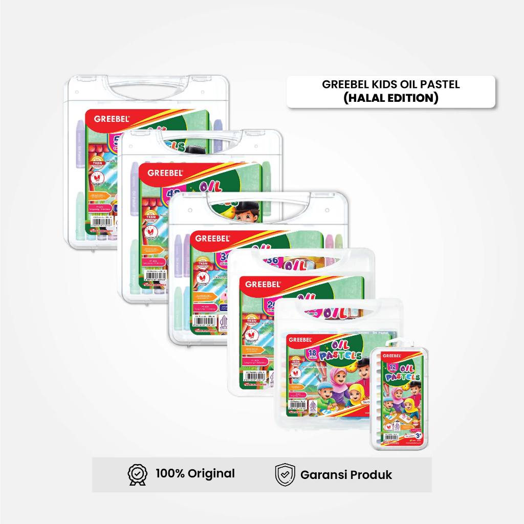 

GREEBEL Crayon Krayon Halal / Kids Oil Pastel Halal 12/18/24/36/48/55 Warna / Crayon Greebel / Timur Agung Grosir