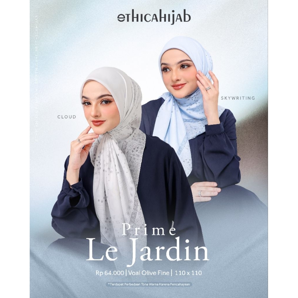 HIJAB ETHICA - PRIME LE JARDIN - HIJAB SEGI EMPAT MOTIF - HIJAB ETHICA PRIME SERIES - SKYWRITING, CL